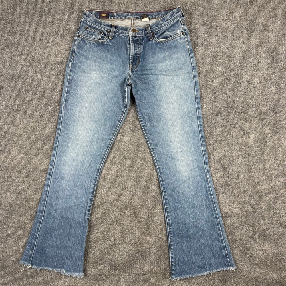 Abercrombie & Fitch Jeans Womens Size 4L Blue Flare Raw Hem Cotton Denim 1892